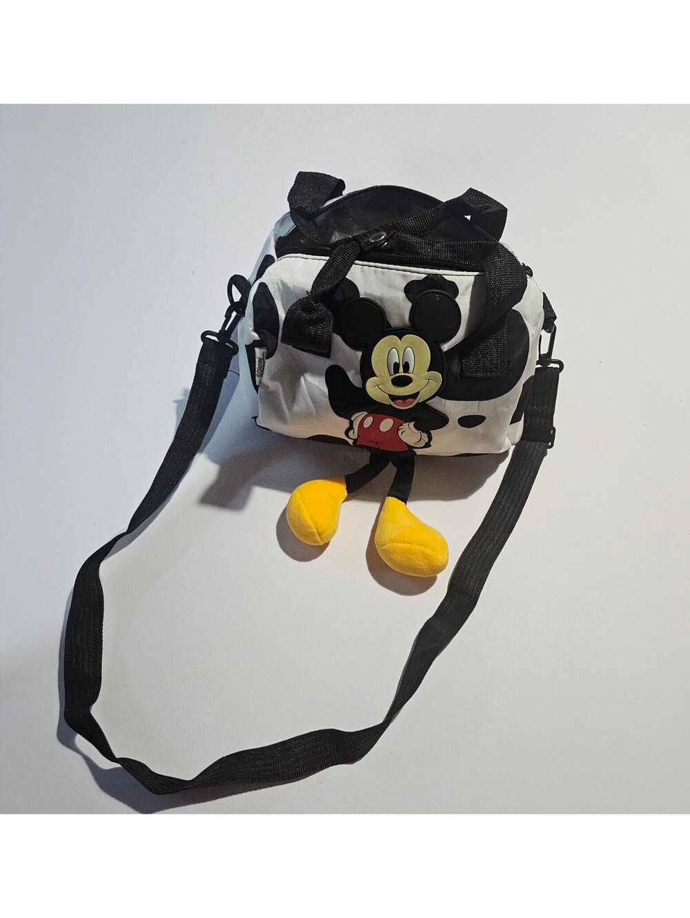 Lightweight Mickey Mouse Cow Print Mini Crossbody Duffel Bag